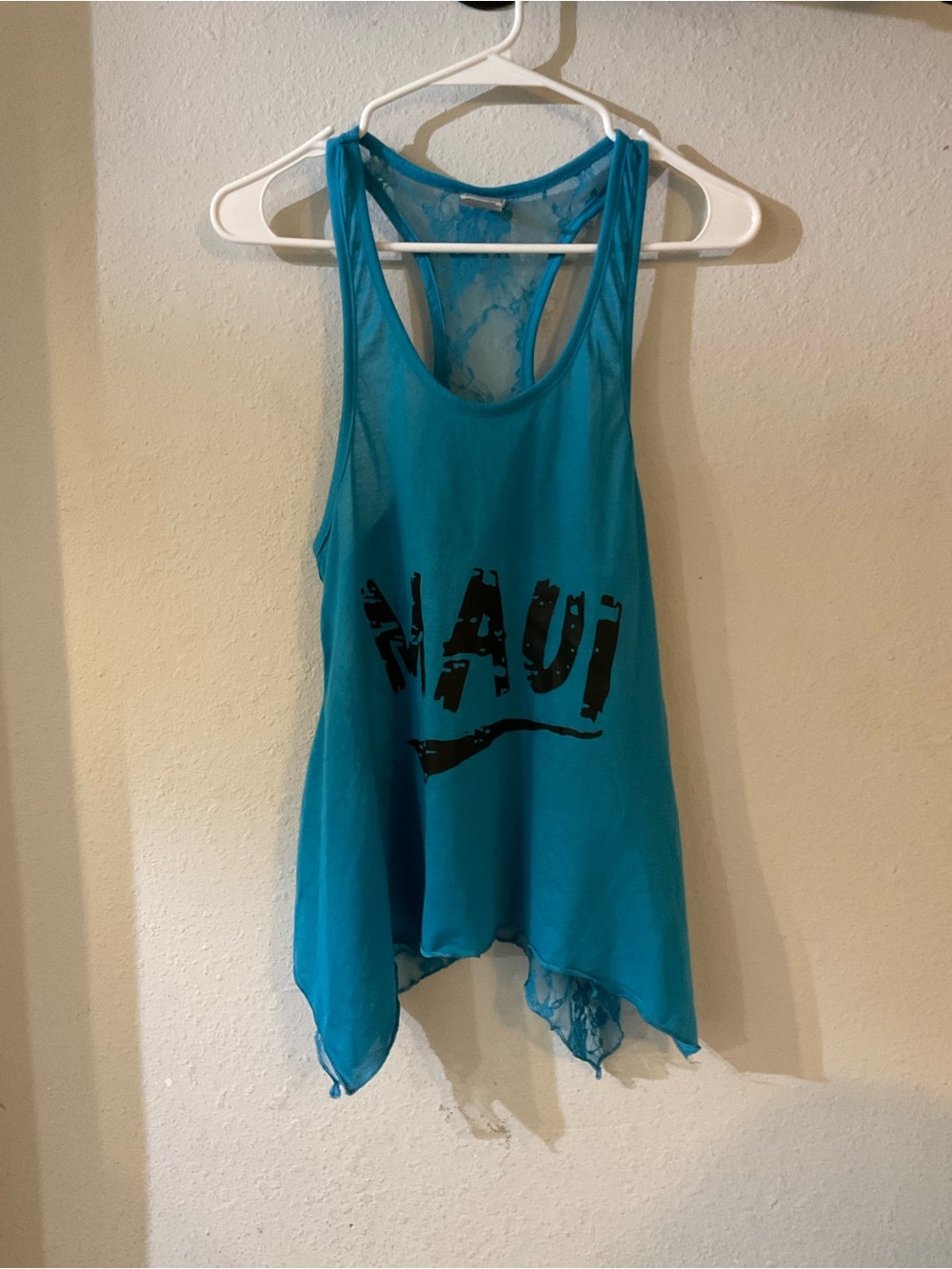 Exist Turquoise Lace-Back Racer Tank
